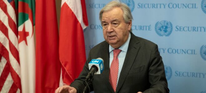 Guterres «muy alarmado» por el ataque de Estados Unidos a las instalaciones nucleares iraníes